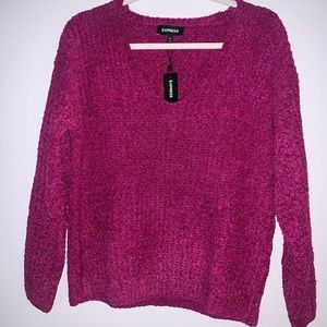 NWT Express pink berry chenille sweater